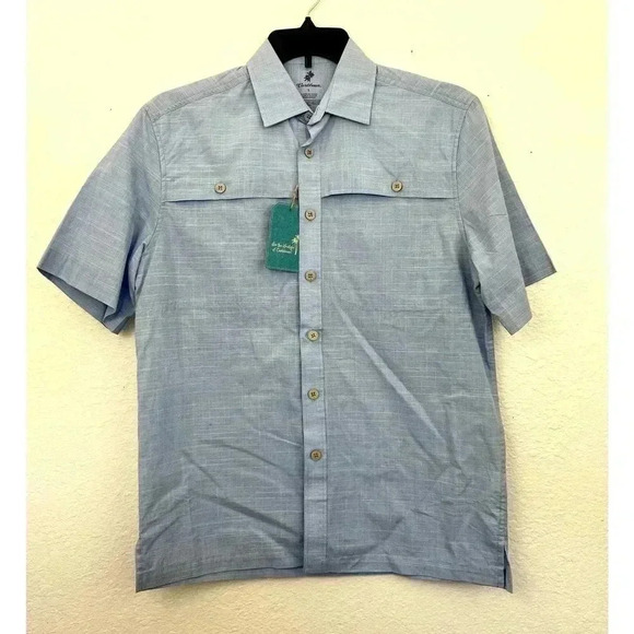 Light Blue Short Sleeve Shirt SMALL Mesh Lined Ventilation Men's NEW - Picture 4 of 9